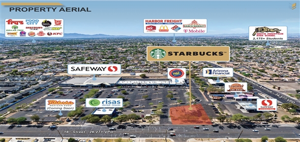 6032 S 16th St Phoenix Arizona, 85042 | Grocery-Anchored Starbucks | Double Drive-Thru