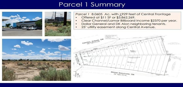 Address Central Avenue SW Albuquerque New Mexico, 87121 | Exclusive Land for Sale