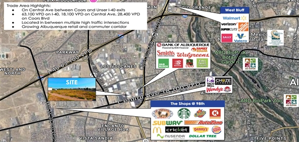 6921 Central Avenue NW Albuquerque New Mexico, 87121 | Two Exclusive Parcels for Sale