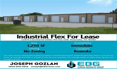 11975 Cleveland Gibbs Rd #108 Roanoke Texas, 76262 | Industrial Flex For Lease: 11975 Cleveland Gibbs Rd, Roanoke #108