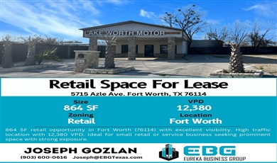  Retail | Single tenant | 864 sq. ft.