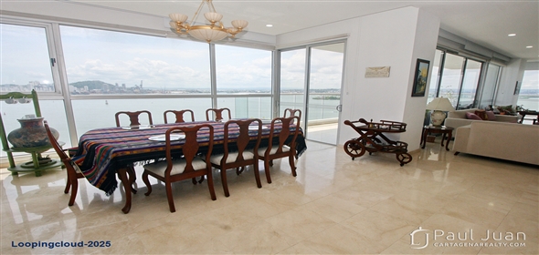 Corner of 14th Avenue and 6th Street.  Bolivar, 130001 | Bayfront Apartment with Panoramic Views in Castillogrande – 3 Beds, Impeccable Condition