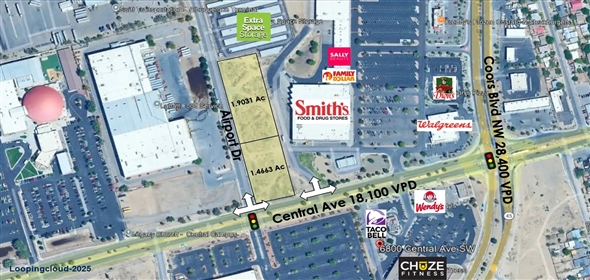 6921 Central Ave NW Albuquerque New Mexico, 87121 | Commercial Land on Central for Sale