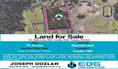  Land for Sale: W. Belt Line Rd. Cedar Hill, Texas 75104