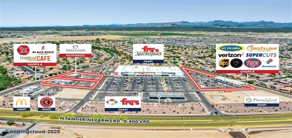 NEC of N Tangerine Rd and N Lon Adams Rd Marana Arizona, 85653 | Gladden Farms | 100% Leased Grocery Anchored Shops & Outparcel