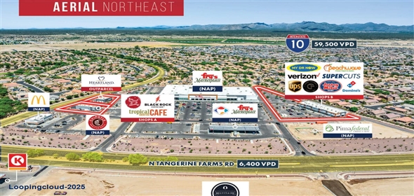 NEC of N Tangerine Rd and N Lon Adams Rd Marana Arizona, 85653 | Gladden Farms | 100% Leased Grocery Anchored Shops & Outparcel