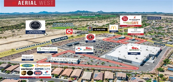 NEC of N Tangerine Rd and N Lon Adams Rd Marana Arizona, 85653 | Gladden Farms | 100% Leased Grocery Anchored Shops & Outparcel