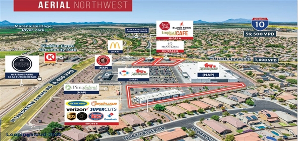 NEC of N Tangerine Rd and N Lon Adams Rd Marana Arizona, 85653 | Gladden Farms | 100% Leased Grocery Anchored Shops & Outparcel